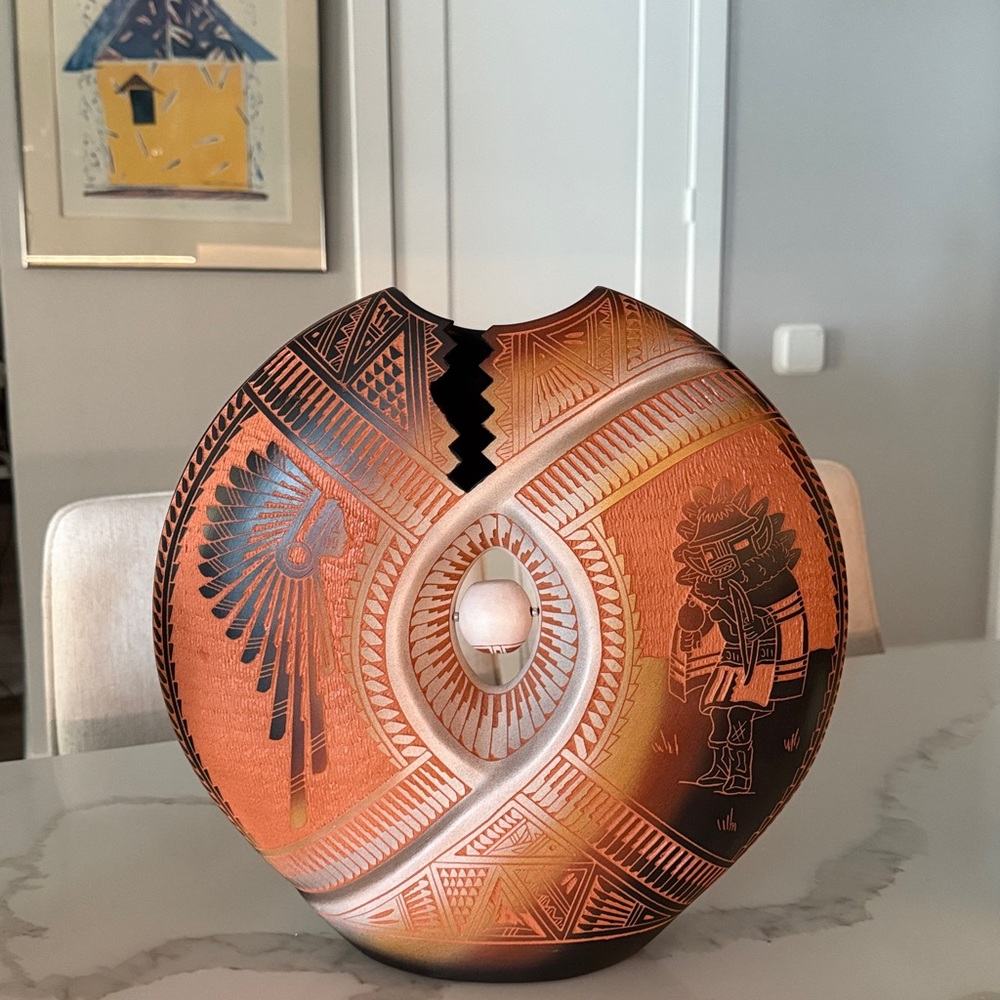 Diane Aragon Laguna Pueblo Etched Pillow Vase 2013